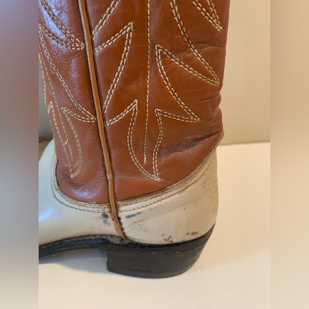 Vtg Cowboy boots leather Brown Texas Brand Women’s Size 5 Preowned See Pictures - Picture 4 of 8